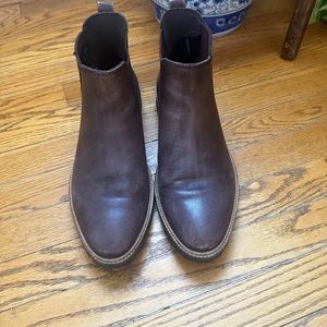 Chocolate brown leather boots